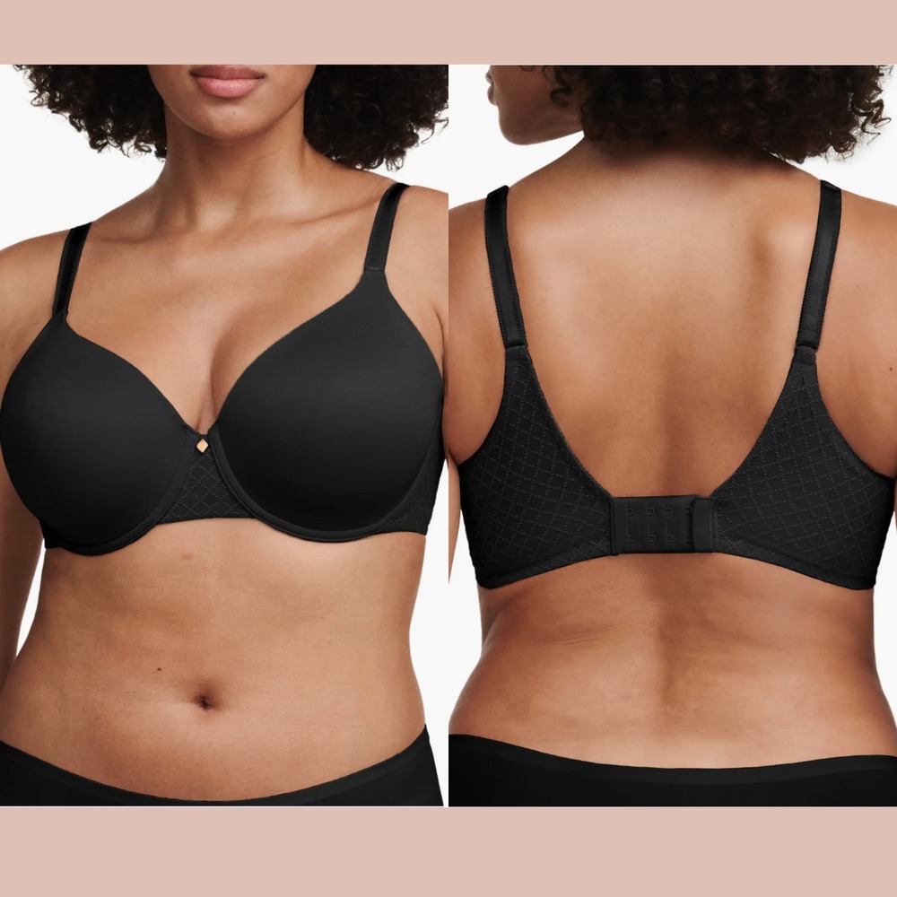 NEW $84 Chantelle [ 36DDDD US ] Norah‎ Chic Underwire T-Shirt Bra Black #T2104